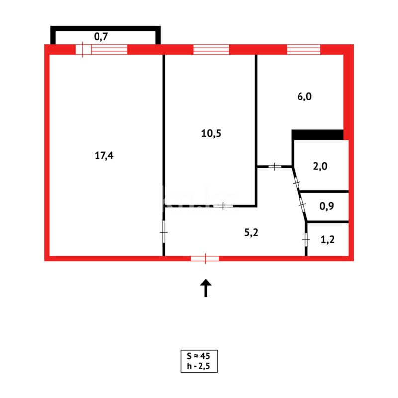 Продажа 2-комнатной квартиры, 46 м² - Продажа двухкомнатных квартир в панельном доме в Караганде - страница 16 фото 14 из 14