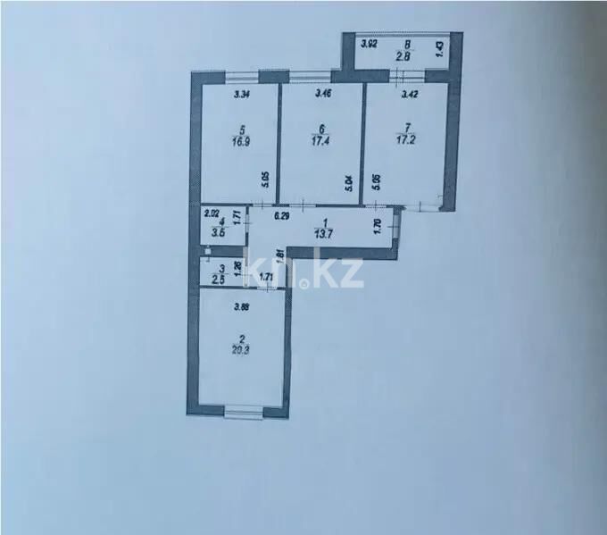 Продажа 3-комнатной квартиры, 94.3 м² - Продажа трехкомнатных квартир в кирпичном доме в Казахстане - страница 87 фото 1 из 1