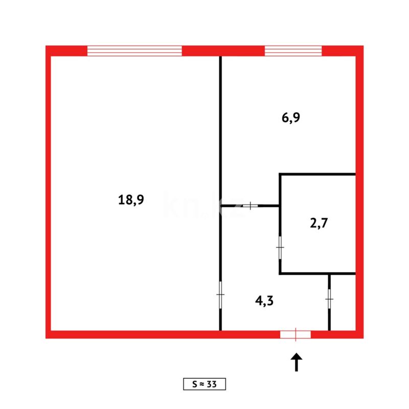 Продажа 1-комнатной квартиры, 33 м² - Продажа однокомнатных квартир в Темиртау фото 5 из 5