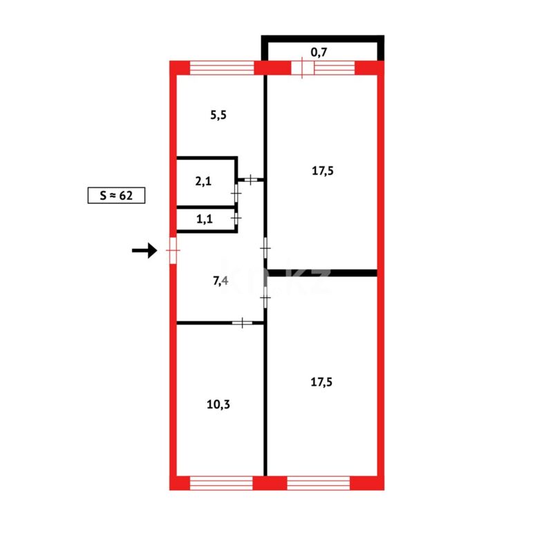 Продажа 3-комнатной квартиры, 62 м² - Продажа квартир в Караганде - страница 2 фото 11 из 11