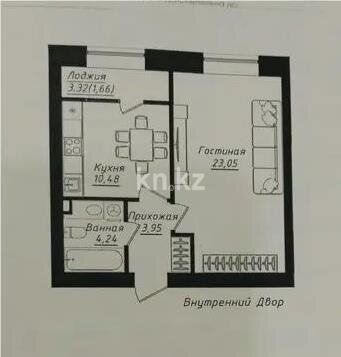 Продажа 1-комнатной квартиры, 43.33 м² - Продажа квартир в кирпичном доме в Астане - страница 24 фото 4 из 4
