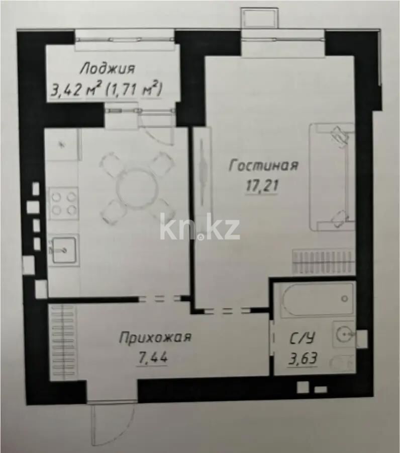 Продажа 1-комнатной квартиры, 41 м² - Продажа однокомнатных квартир в р-не Сарайшык Астаны - страница 7 фото 1 из 1