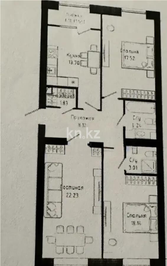 Продажа 3-комнатной квартиры, 90.1 м² - Продажа трехкомнатных квартир в кирпичном доме в Казахстане - страница 57 фото 1 из 1
