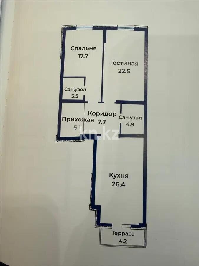 Продажа 2-комнатной квартиры, 82.1 м² - Продажа двухкомнатных квартир от собственников в Алматы фото 1 из 1