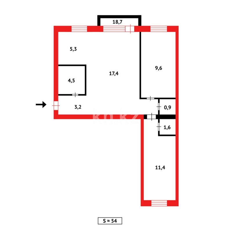 Продажа 3-комнатной квартиры, 55 м² - Продажа квартир в Казахстане - страница 173 фото 11 из 11