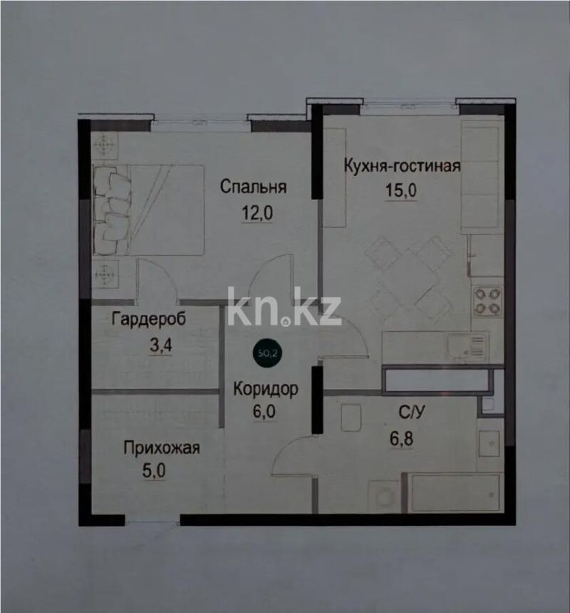 Продажа 2-комнатной квартиры, 50.1 м² - Продажа квартир от собственников в Алматы - страница 260 фото 5 из 5