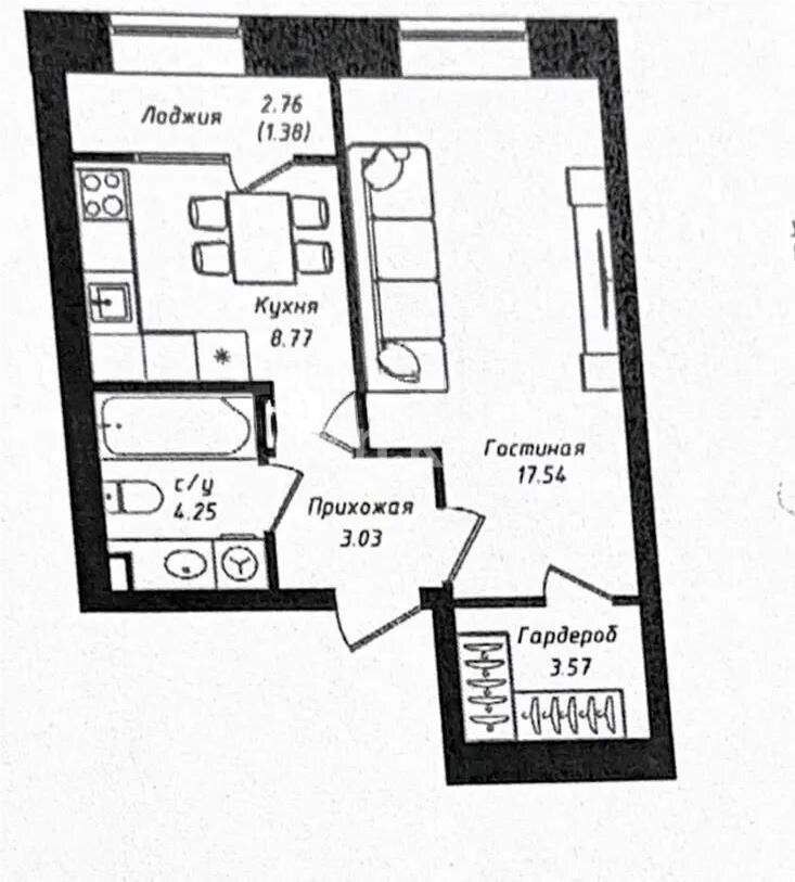 Продажа 1-комнатной квартиры, 39 м² - Продажа однокомнатных квартир в Астане - страница 9 фото 1 из 1