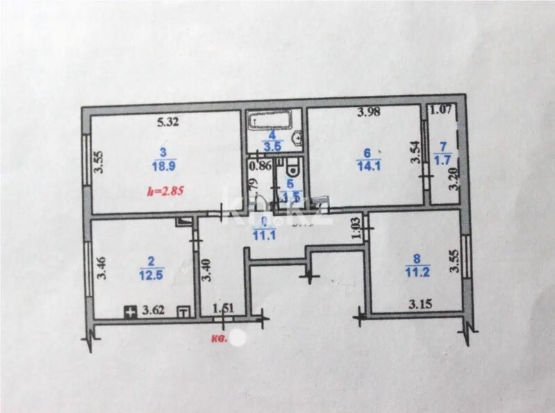 Продажа 3-комнатной квартиры, 78.5 м² - Продажа трехкомнатных квартир в Ауэзовском р-не Алматы - страница 13 фото 1 из 1