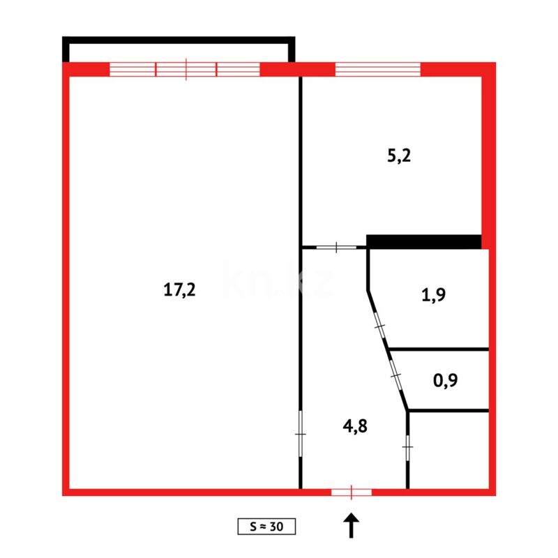 Продажа 1-комнатной квартиры, 30 м² - Продажа однокомнатных квартир в Темиртау фото 11 из 11