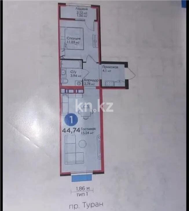Продажа 2-комнатной квартиры, 45 м² - Продажа квартир в Казахстане - страница 42 фото 5 из 5