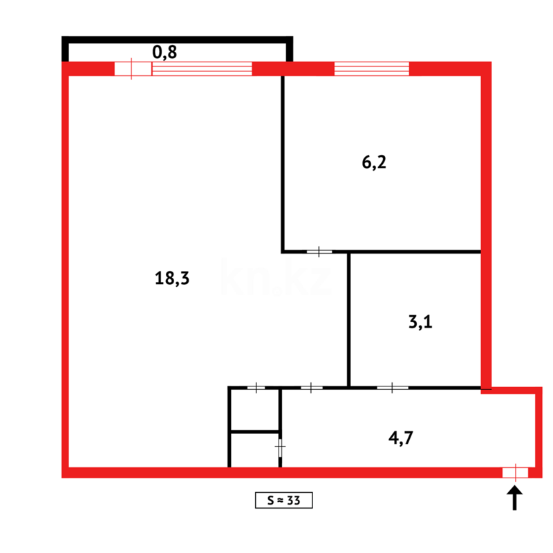 Продажа 1-комнатной квартиры, 33 м² - Недвижимость в Темиртау - страница 18 фото 6 из 6
