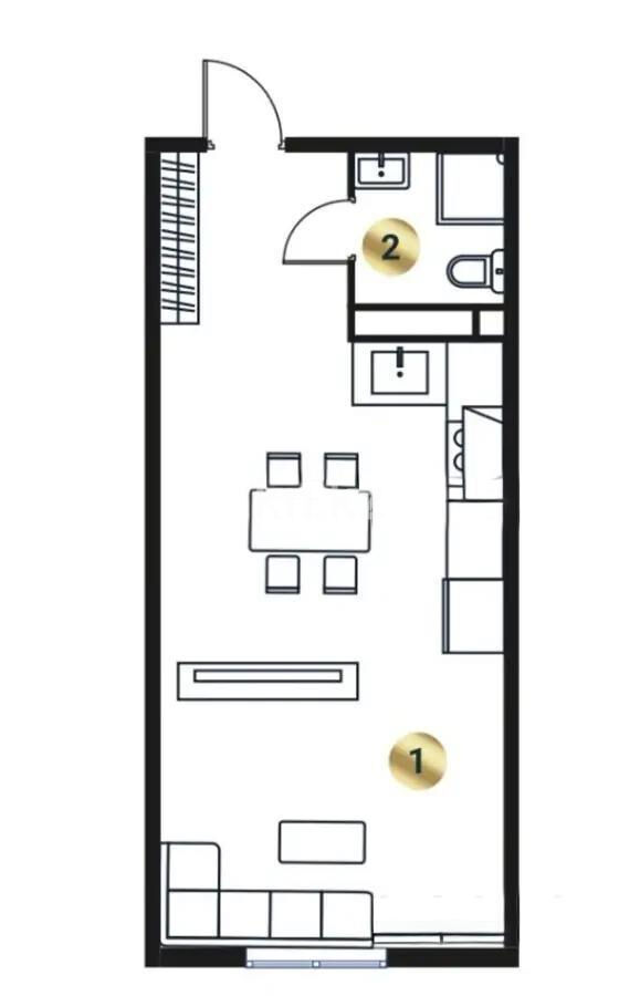 Продажа 1-комнатной квартиры, 45.2 м² - Продажа однокомнатных квартир в Турксибском р-не Алматы - страница 2 фото 1 из 1