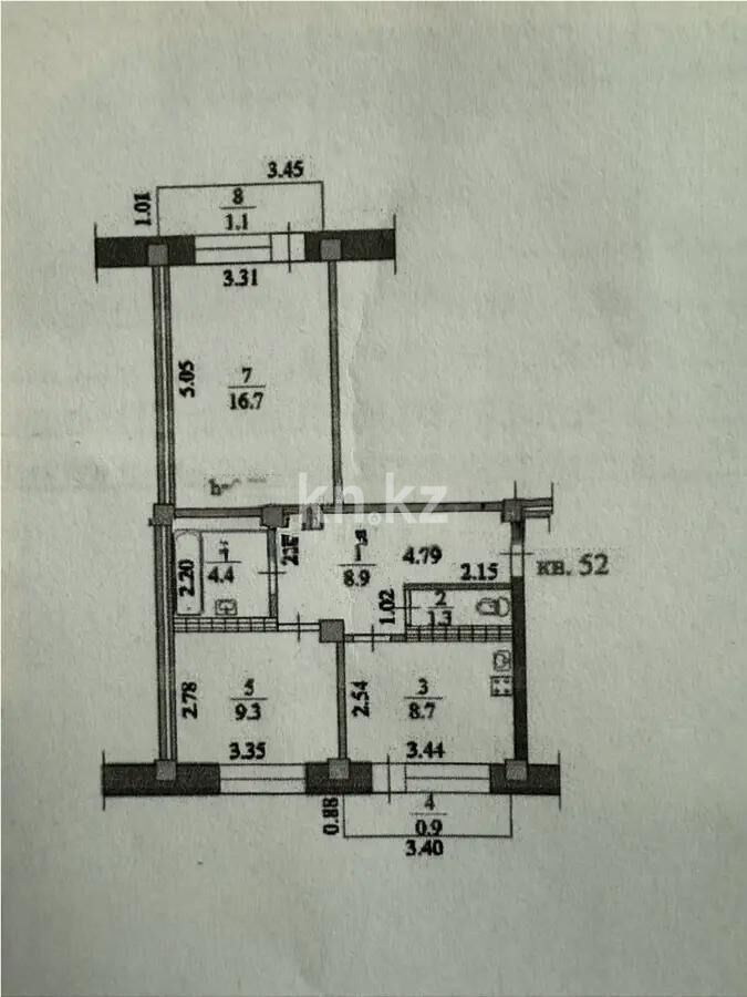 Продажа 2-комнатной квартиры, 51.3 м² - Продажа двухкомнатных квартир в кирпичном доме в Алматы - страница 18 фото 5 из 5