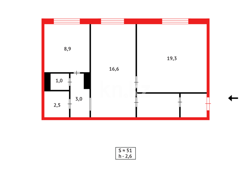 Продажа 2-комнатной квартиры, 57 м² - Продажа двухкомнатных квартир в панельном доме в Караганде - страница 16 фото 28 из 28