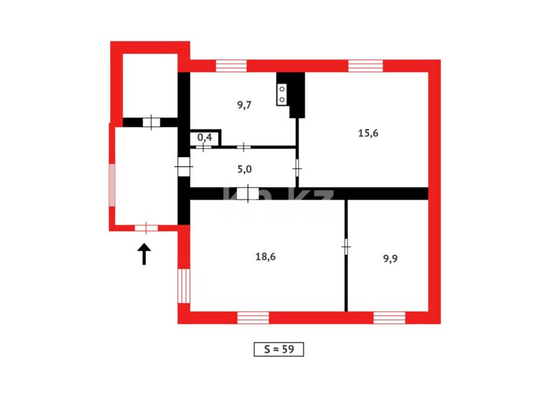 Продажа 3-комнатного дома, 59.2 м² - Продажа жилой и коммерческой недвижимости в Караганде фото 22 из 22