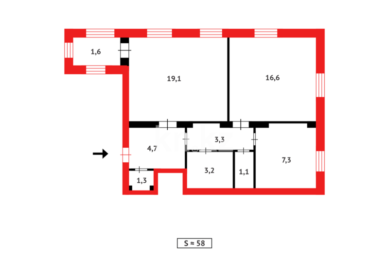 Продажа 2-комнатной квартиры, 58 м² - Продажа двухкомнатных квартир в Городе Караганды - страница 12 фото 9 из 9