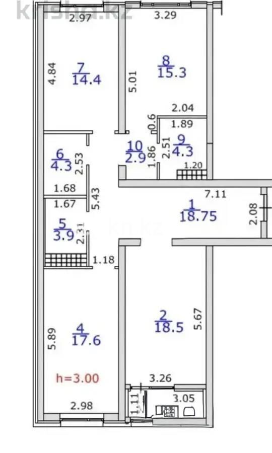Продажа 3-комнатной квартиры, 101 м² - Продажа квартир в монолитно-каркасном доме в Казахстане - страница 18 фото 4 из 4