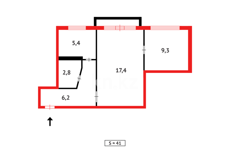 Продажа 2-комнатной квартиры, 41 м² - Продажа двухкомнатных квартир в Темиртау - страница 13 фото 9 из 9