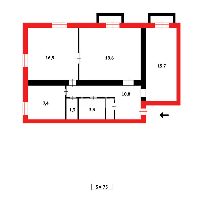 Продажа 3-комнатной квартиры, 80 м² - Продажа трехкомнатных квартир в Темиртау - страница 13 фото 20 из 20