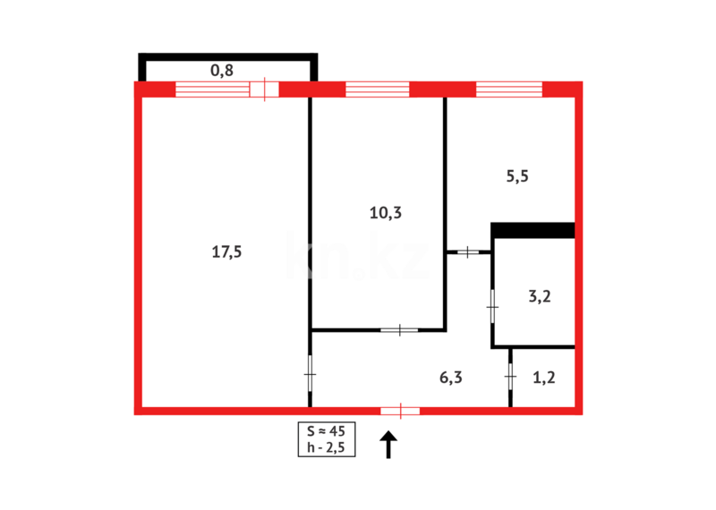 Продажа 2-комнатной квартиры, 44 м² - Продажа двухкомнатных квартир в Майкудуке Караганды - страница 10 фото 5 из 5