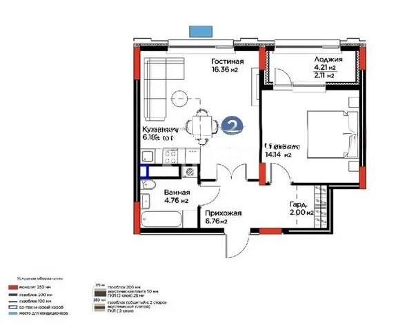 Продажа 2-комнатной квартиры, 52.31 м² - Продажа двухкомнатных квартир в блочном доме в Казахстане - страница 60 фото 1 из 1