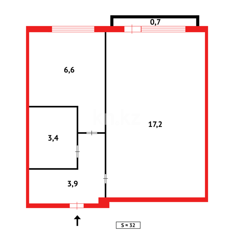Продажа 1-комнатной квартиры, 31 м² - Продажа однокомнатных квартир в Городе Караганды - страница 4 фото 5 из 5