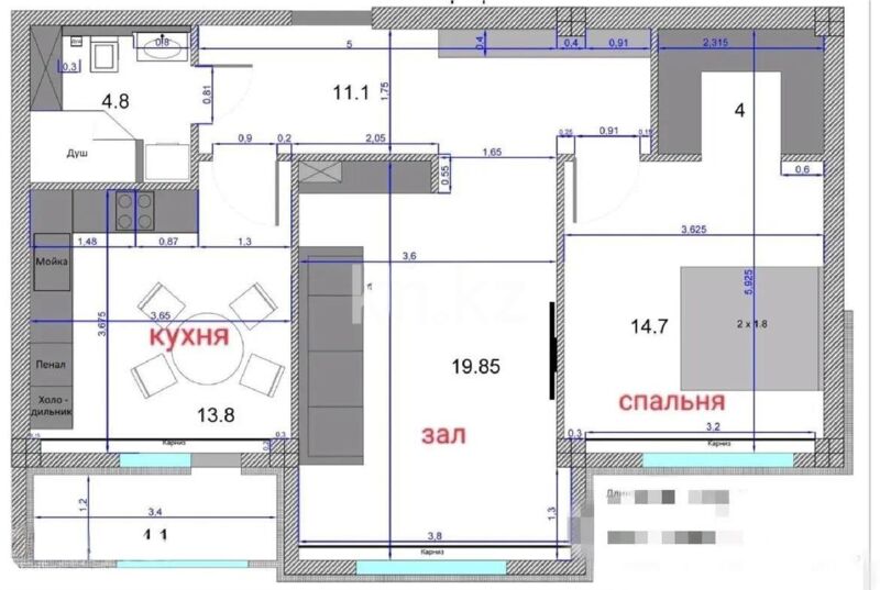 Продажа 2-комнатной квартиры, 69 м² - Продажа квартир от собственников в Астане - страница 2 фото 6 из 6