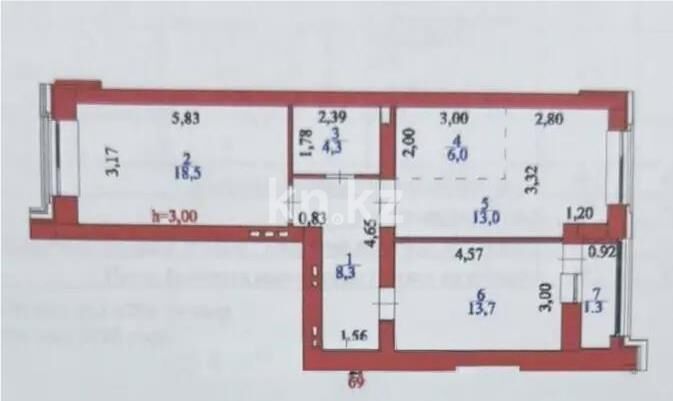 Продажа 2-комнатной квартиры, 65 м² - Продажа двухкомнатных квартир в кирпичном доме в Астане - страница 77 фото 7 из 7
