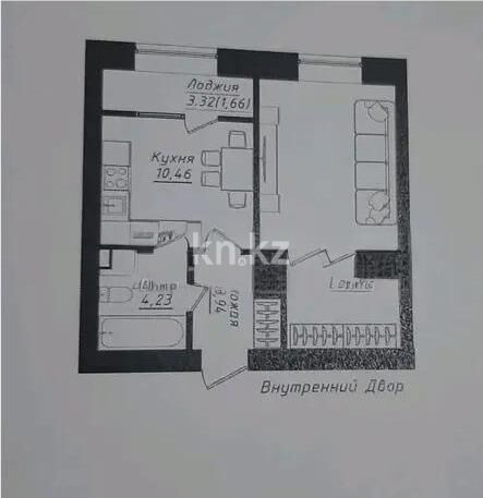 Продажа 1-комнатной квартиры, 41 м² - Продажа однокомнатных квартир в р-не Сарайшык Астаны - страница 24 фото 1 из 1