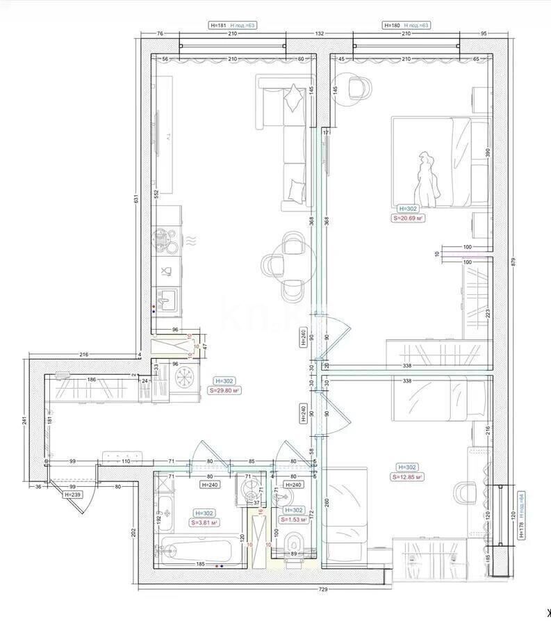 Продажа 3-комнатной квартиры, 70 м² - Продажа квартир в новостройках Алматы без посредников - страница 37 фото 2 из 2