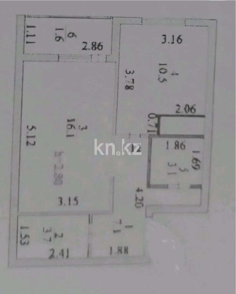 Продажа 1-комнатной квартиры, 42.1 м² - Продажа однокомнатных квартир в блочном доме в Казахстане фото 1 из 1
