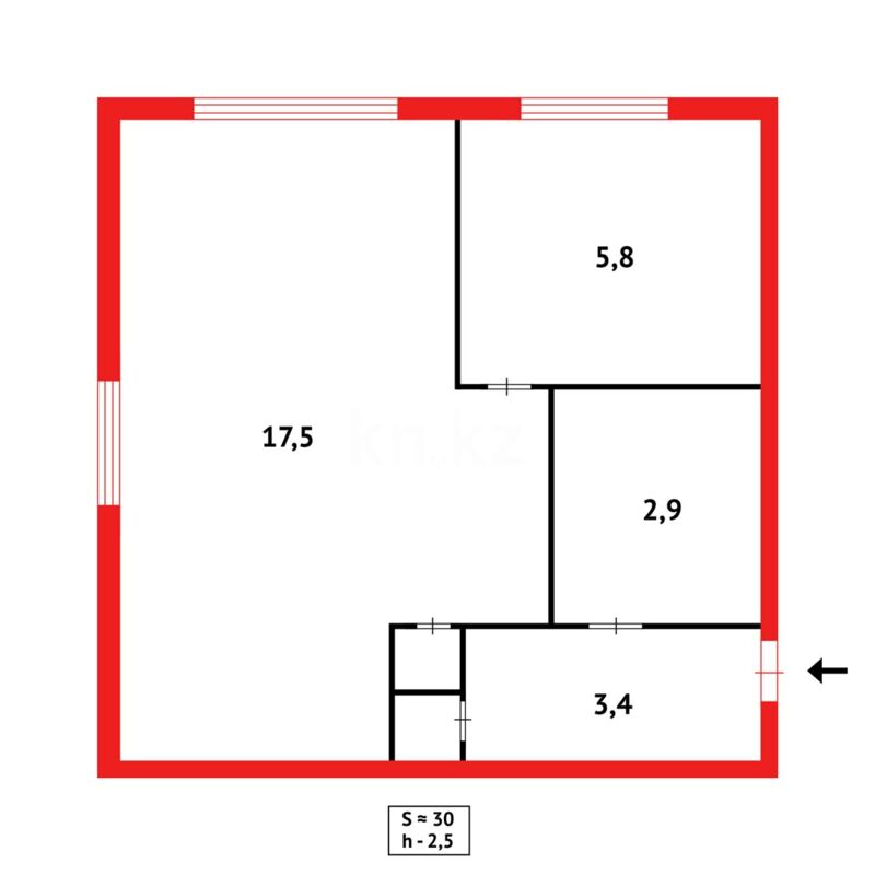 Продажа 1-комнатной квартиры, 31 м² - Продажа жилой и коммерческой недвижимости в Темиртау фото 5 из 5