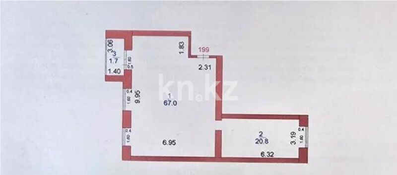 Продажа 3-комнатной квартиры, 89 м² - Продажа трехкомнатных квартир в Караганде фото 3 из 3