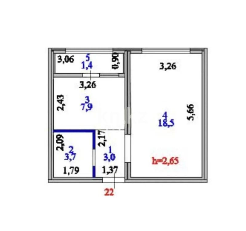 Продажа 1-комнатной квартиры, 34.5 м² - Продажа однокомнатных квартир в монолитном доме в Казахстане - страница 8 фото 1 из 1