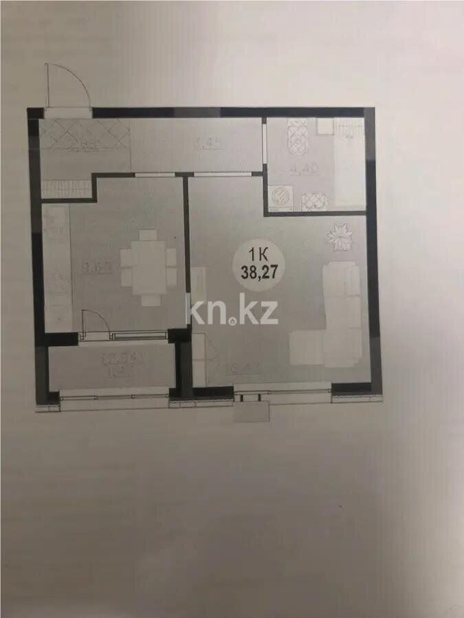 Продажа 1-комнатной квартиры, 38.27 м² - Продажа однокомнатных квартир в блочном доме в Казахстане - страница 2 фото 1 из 1