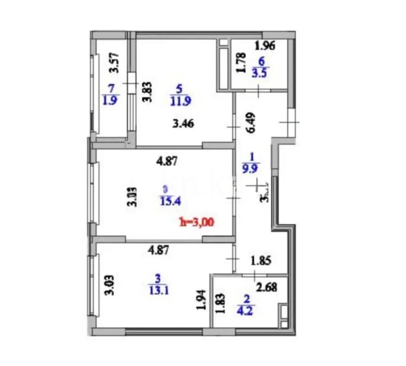 Продажа 2-комнатной квартиры, 59.9 м² - Продажа двухкомнатных квартир в р-не Есиль Астаны - страница 47 фото 1 из 1