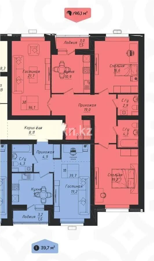 Продажа 3-комнатной квартиры, 96.1 м² - Продажа квартир в кирпичном доме в Казахстане - страница 110 фото 1 из 1