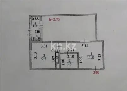 Продажа 1-комнатной квартиры, 46 м² - Продажа однокомнатных квартир в блочном доме в Казахстане - страница 52 фото 4 из 4