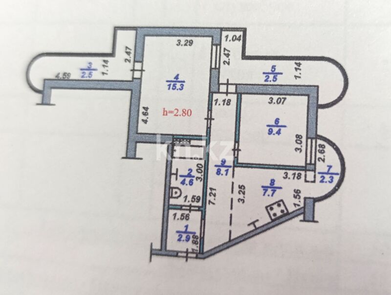Продажа 2-комнатной квартиры, 55.3 м² - Продажа квартир в монолитном доме в Алматы - страница 7 фото 34 из 38