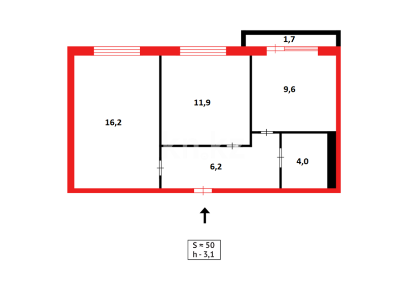 Продажа 2-комнатной квартиры, 50 м² - Продажа двухкомнатных квартир на Юго-Востоке Караганды - страница 18 фото 17 из 17