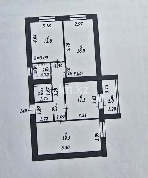 Продажа 3-комнатной квартиры, 77 м² - Продажа квартир в кирпичном доме в Астане - страница 207 фото 5 из 5