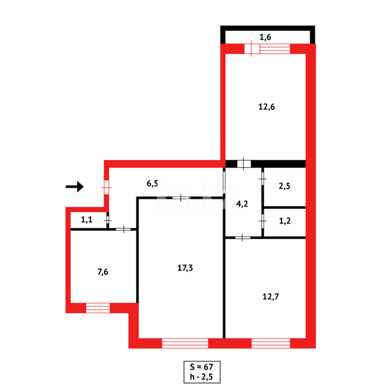 Продажа 3-комнатной квартиры, 67 м² - Продажа трехкомнатных квартир в Майкудуке Караганды - страница 9 фото 16 из 16