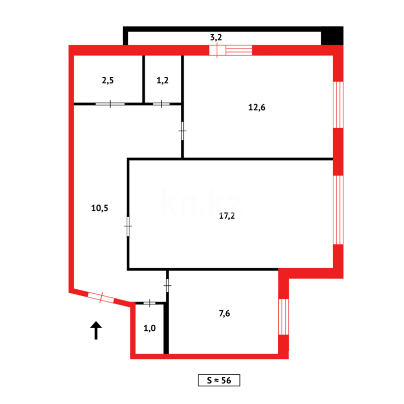 Продажа 2-комнатной квартиры, 54 м² - Продажа двухкомнатных квартир в панельном доме в Темиртау - страница 8 фото 14 из 14
