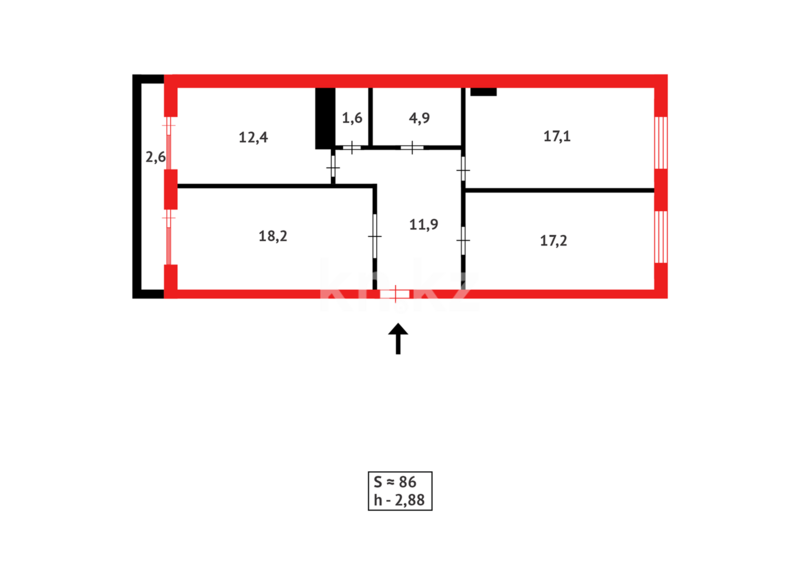 Продажа 3-комнатной квартиры, 86 м² - Продажа квартир в монолитно-каркасном доме в Караганде - страница 5 фото 21 из 25