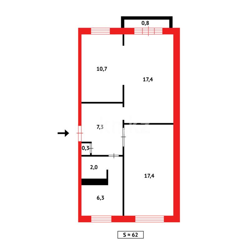 Продажа 3-комнатной квартиры, 61 м² - Продажа трехкомнатных квартир в Темиртау - страница 17 фото 9 из 9