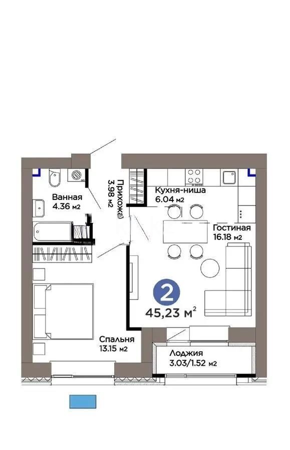 Продажа 2-комнатной квартиры, 46 м² - Продажа двухкомнатных квартир в р-не Есиль Астаны - страница 42 фото 4 из 4