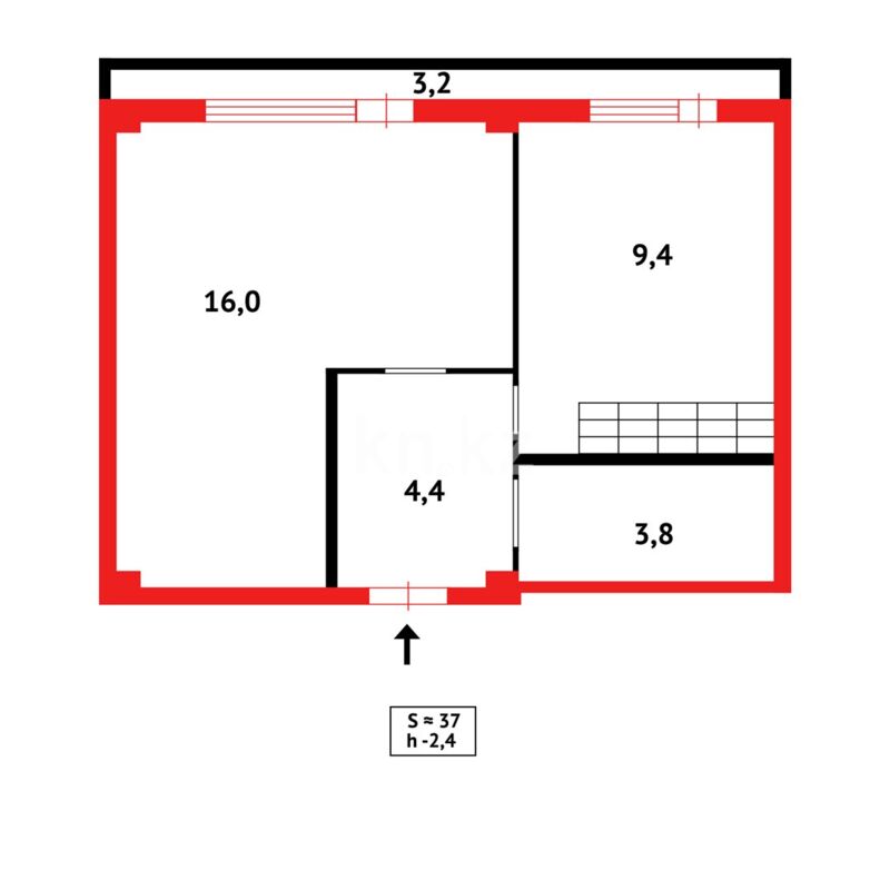 Продажа 1-комнатной квартиры, 37 м² - Продажа однокомнатных квартир в Караганде - страница 3 фото 7 из 7