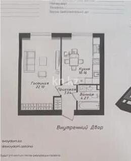 Продажа 1-комнатной квартиры, 42 м² - Продажа однокомнатных квартир в блочном доме в Астане фото 1 из 1