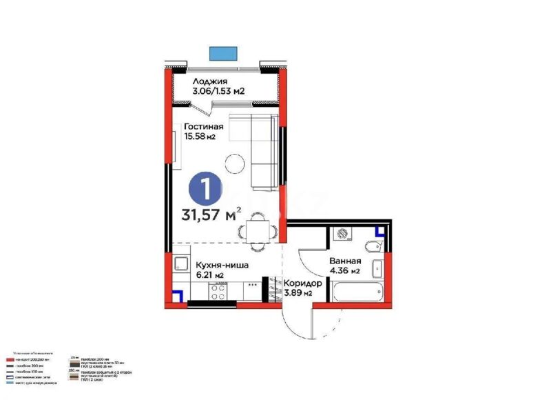 Продажа 1-комнатной квартиры, 32 м² - Продажа однокомнатных квартир в монолитном доме в Алматы - страница 5 фото 1 из 2