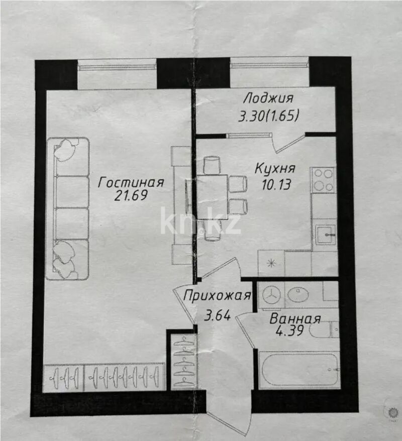 Продажа 1-комнатной квартиры, 42 м² - Продажа однокомнатных квартир в р-не Сарайшык Астаны - страница 22 фото 1 из 1